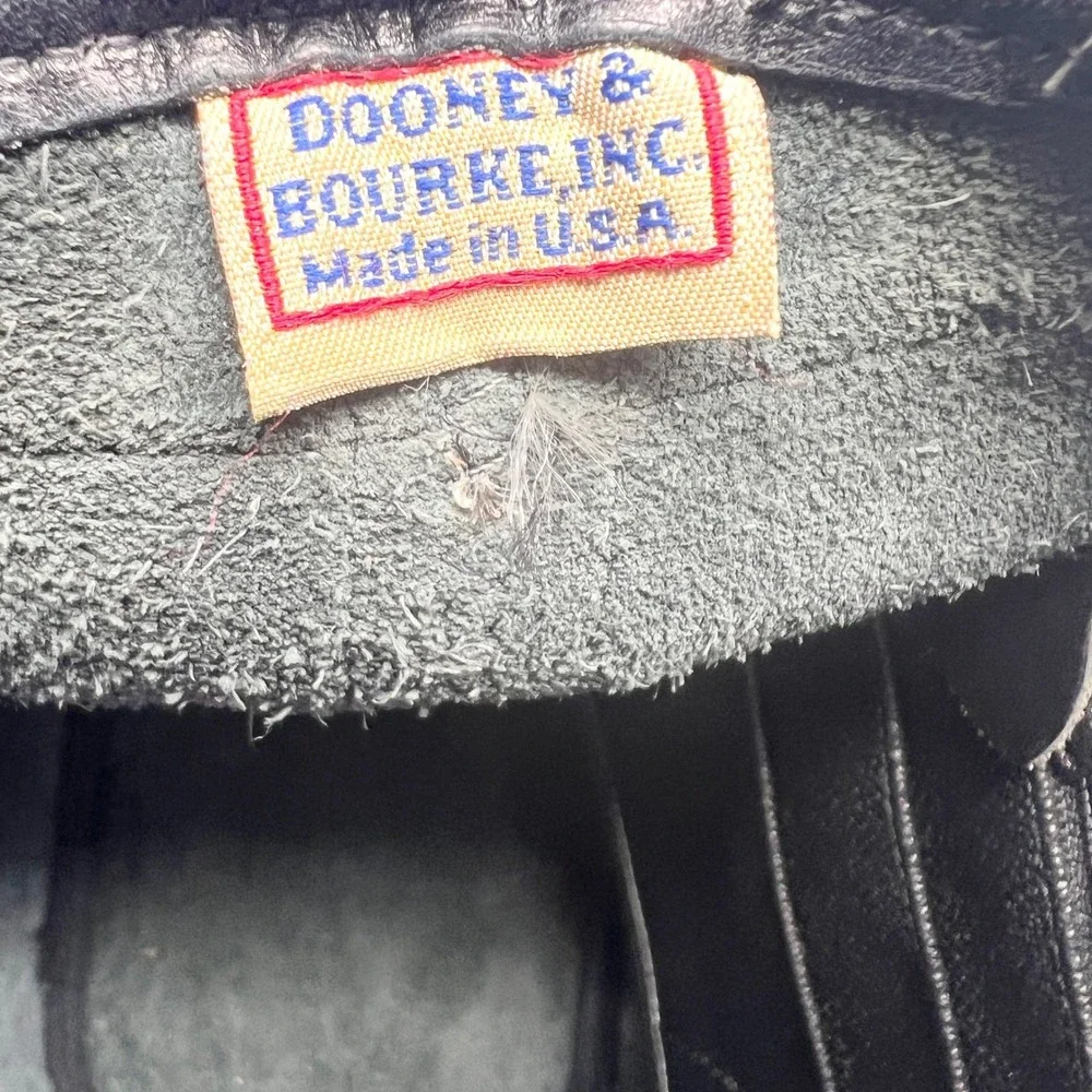 VTG Dooney & Bourke‎ East/West Bucket Tote Handbag Leather Navy MADE IN USA Bag